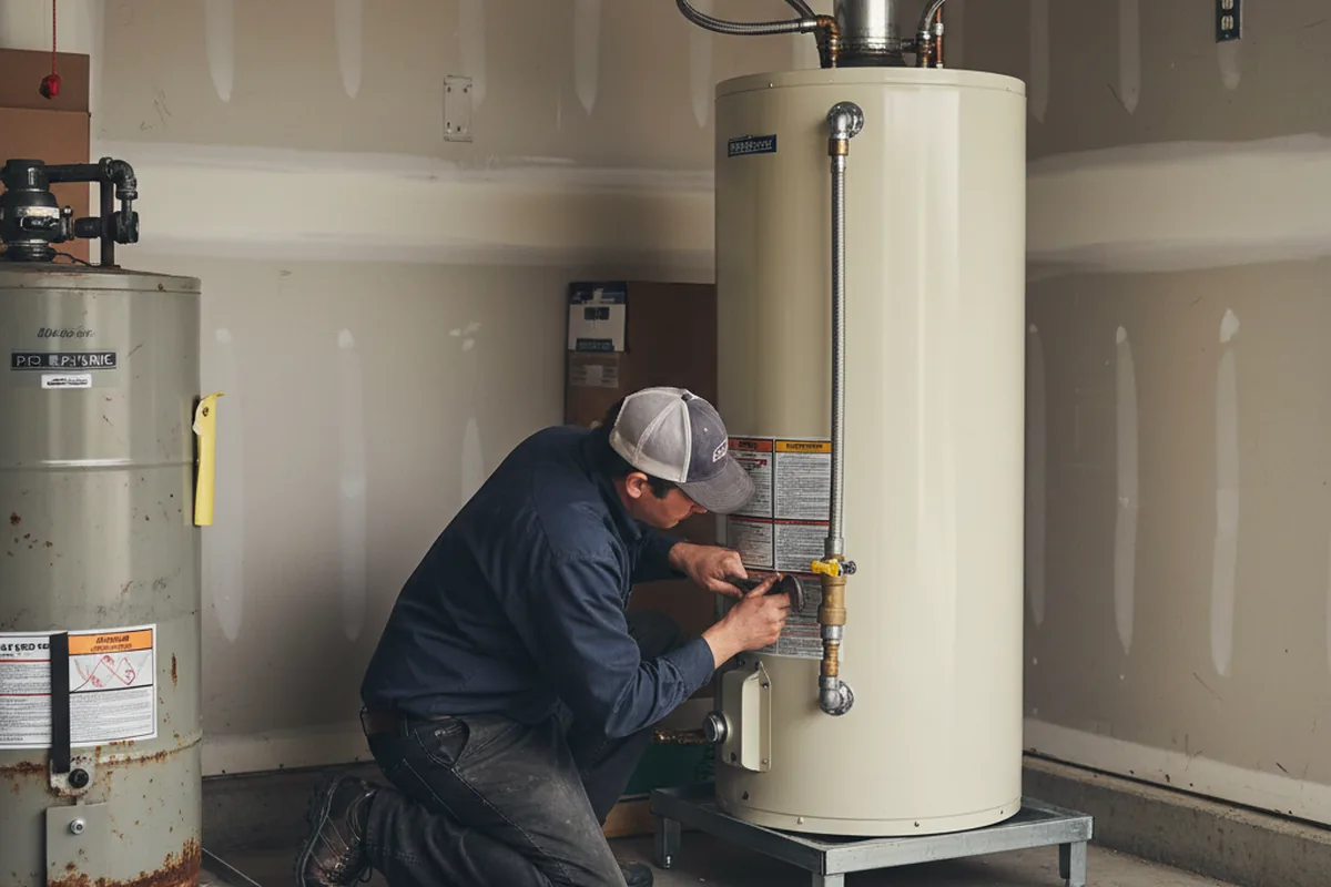 Water heater and shutoff valve replacement in Biola