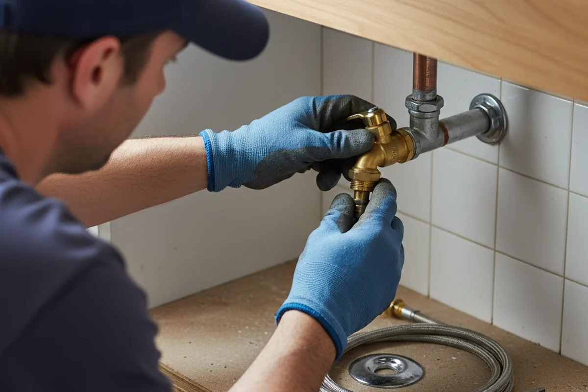 Shutoff valve and fitting work during Emergency Plumbing in Biola